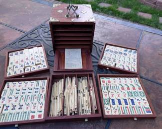 Antique Mah Jong game set