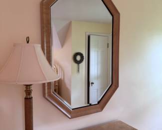 Vintage Henredon Scene Two Burl Wood Octagonal Mirror,