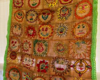 Hand sewn sunburst tapestry