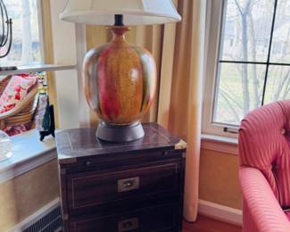 Vintage Mid Century Modern Glazed ceramic table lamp, circa 1960s