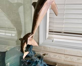 ROBERT WYLAND BRONZE DOLPHIN SCULPTURE