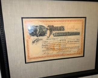 Chicago Worlds Fair Stock Certificate