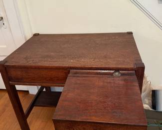 Mission desk with drawer extended