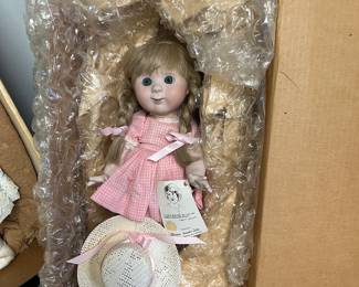 Vintage 1979 Marjorie Spangler Doll "Carrie". Original box, hang tag, original clothes, and accessories.