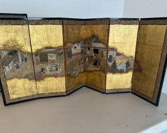 Exceptional 19th century Japanese miniature screen