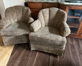 Pair upholstered side chairs