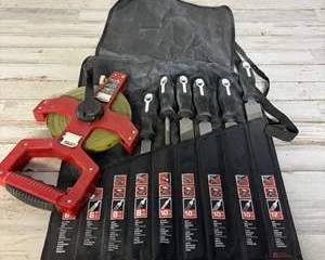 Lot of Crescent Nicholson Bastard File Set and 100’ Nylon Clad Tape Measure