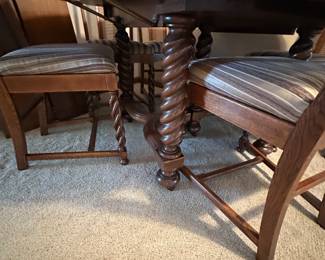 A STUNNING Barley Twist Dining room table and chairs! Refinished by HENSLER’S IN Saginaw!