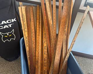 A sweet collection of vintage yard sticks! MANY Saginaw Advertising Pieces!