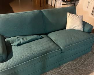 This is a fantastic 1940s 1950s green mohair sofa!