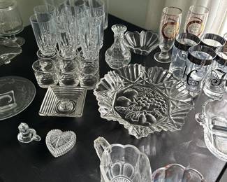 At the bottom right are some vintage marbles and more vintage clear glass!
