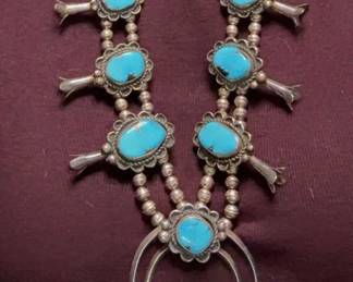 Gorgeous large Native American Squash Blossom Vintage