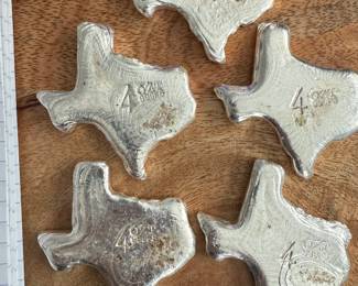 4 Oz hand poured Silver Texas Bars