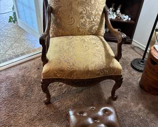 Gold arm chair 28”w 24” d 43” t
$ 250.00