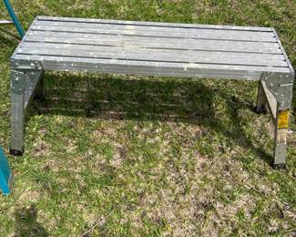 aluminum work platform 39 1/4 w top 12 1/4 d 20 1/2 t $ 36.00