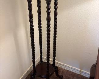 Barley Twist plant stand: 11” diameter 39” t. $ 125.00