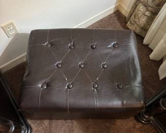 (2) Storage ottoman(s) faux brown leather. 23”w 18”d 17”t. $ 50.00 each