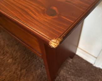 Low wood storage bench
36” w 11.5” d 18.25” t. $ 40.00
Has damage on corners priced lowered