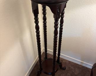 Barley Twist plant stand: 11” diameter 39” t. $ 125.00