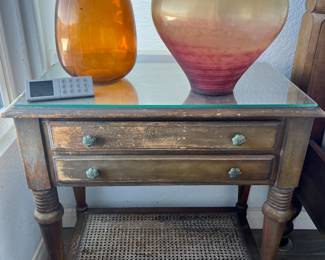 Ethan Allen wicker night stand