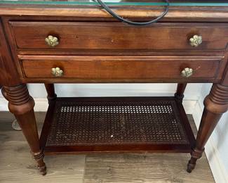 Ethan Allen wicker night stand