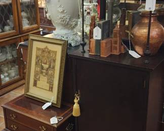 Mahogany Flatware Chest on Stand, Antique Music Stand