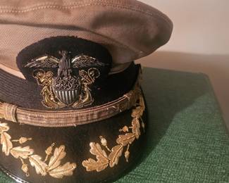 Original U.S. WWII USNR Navy Visor Cap