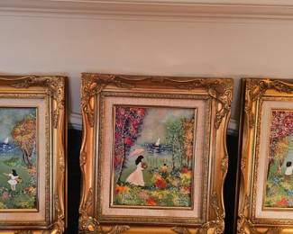 Vintage Enamel Art Panels by Louis Cardin