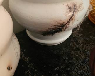 Raku Horsehair Pot, Signed