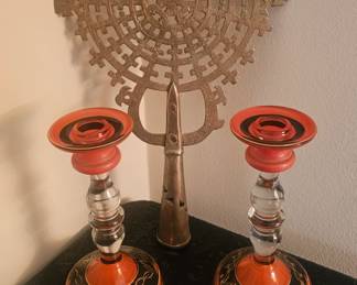Ethiopian Orthodox Brass Processional Cross African Christian Art Souvenir