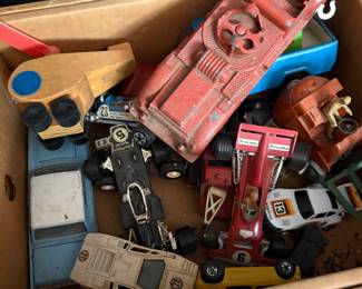 Hubley Kiddie Toy #463 Red Fire Engine Truck Diecast & Various Toy Cars