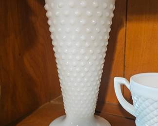 Vintage Dots & Dash Hobnail Vase