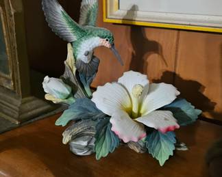 Humming Bird & Hibiscus Figurine