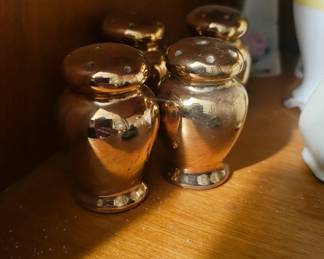 Gold Colored Salt & Pepper Shakers