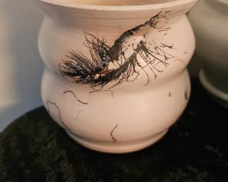 Raku Horsehair Pot, Signed