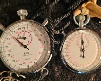Vintage Elgin Lever 7 Jewels Shockproof 1/10 Sec Anti-Magnetic Stopwatch & Swiss Stopwatch