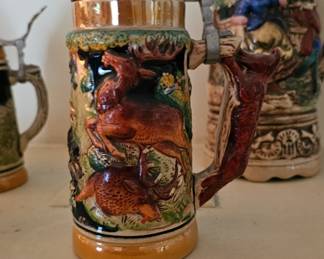 Vintage German Beer Stein with Lid