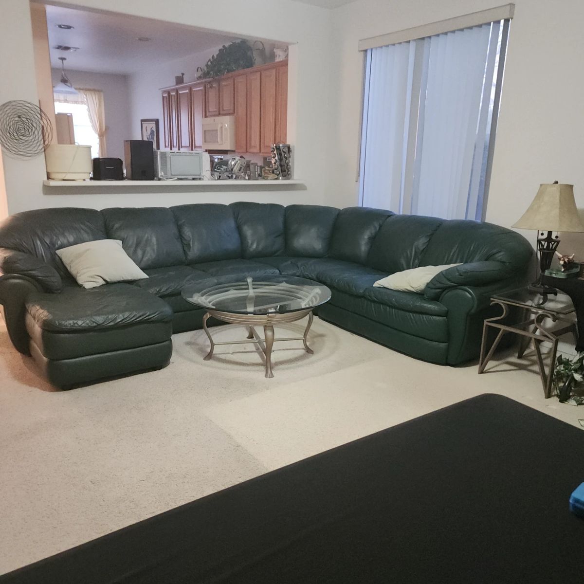 Green Leather Sectional