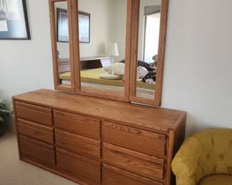 Oak Dresser with Mirror