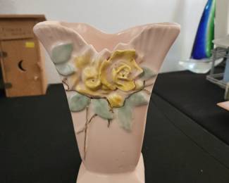 Vintage McCoy Wild Rose vase 1940s Mccoy pottery vase