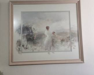 Willem Haenraets Impressionistic Print "Beautiful View" Matted & Framed