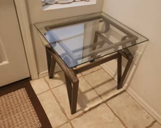 Metal and Glass Side Table (There are 2 and a matching Coffee Table)
