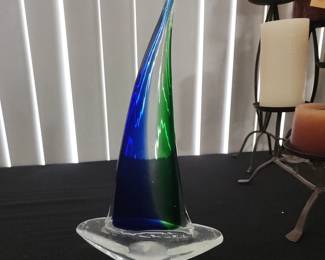 Murano Glass Sail Boat Mid Century Modern