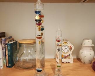 tall Free standing galileo thermometer