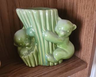 Bear Cubs Baby Bears With Tree Stump Planter