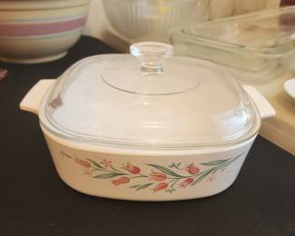 Corning Ware Rosemarie Pink Tulips Casserole