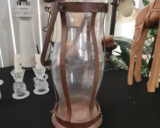 Metal and Glass Candle Holder