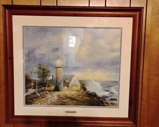 Genuine Thomas Kinkade "I am the Light" matted in a beautiful frame. On reserve.