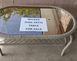 Wicker Oval Patio Table