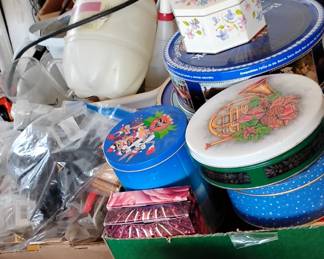 Tins, all kinds with some Holiday Themed